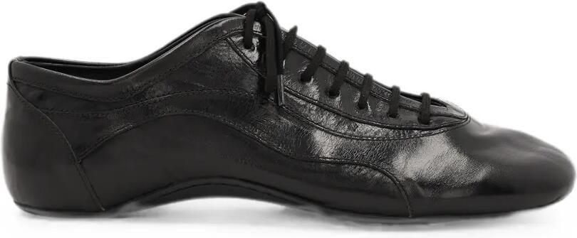 DRIES VAN NOTEN Leren ballerina sneakers Zwart