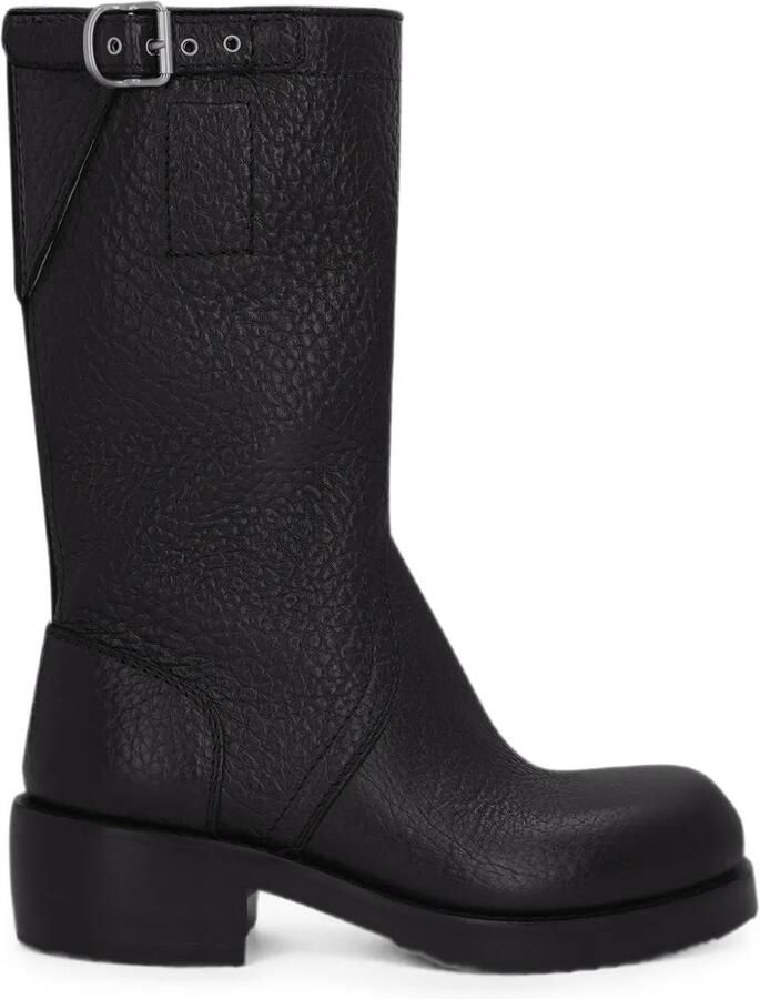 DRIES VAN NOTEN Leren bikerlaarzen Zwart