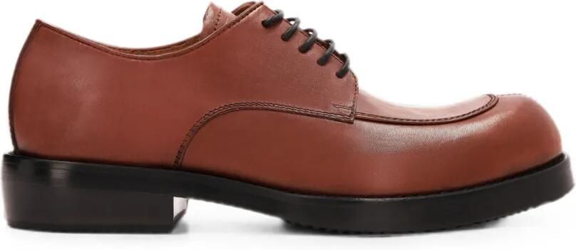 DRIES VAN NOTEN Leren derby schoenen Rood