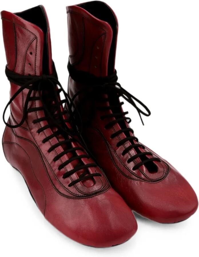 DRIES VAN NOTEN Leren high-top sneakers Rood - Foto 2
