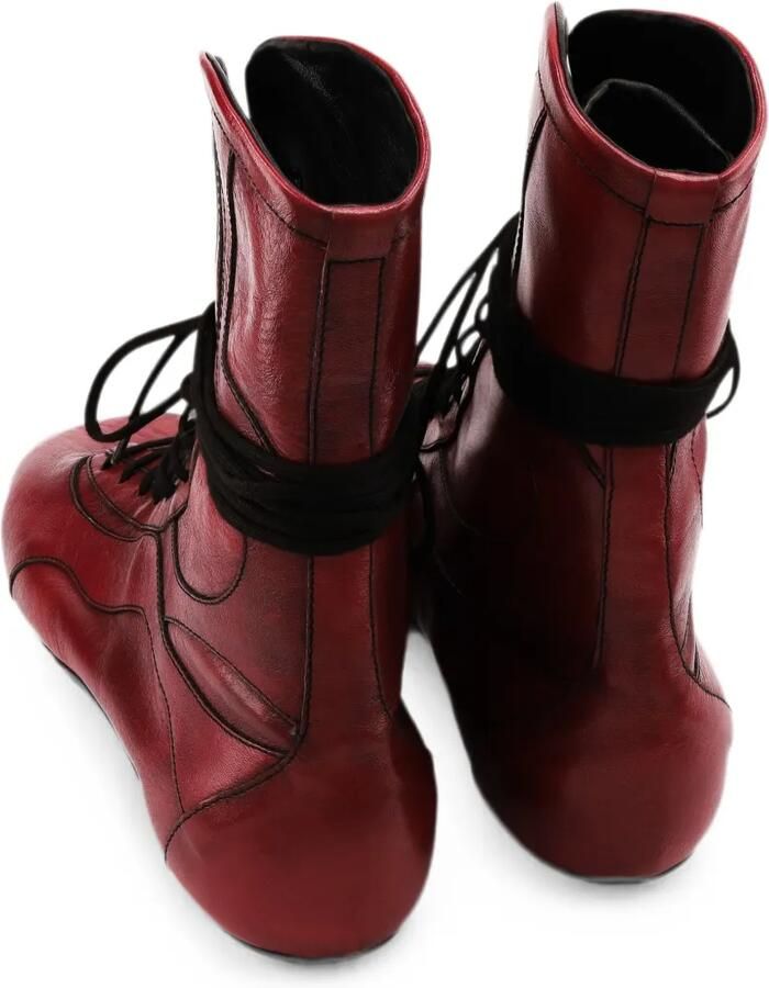 DRIES VAN NOTEN Leren high-top sneakers Rood - Foto 3