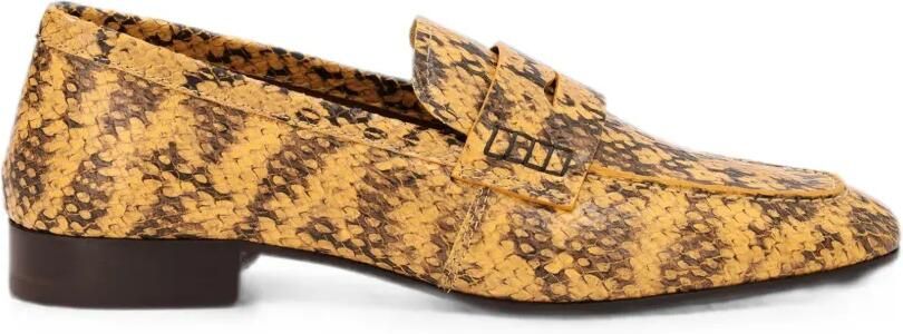 DRIES VAN NOTEN Leren penny loafers Geel