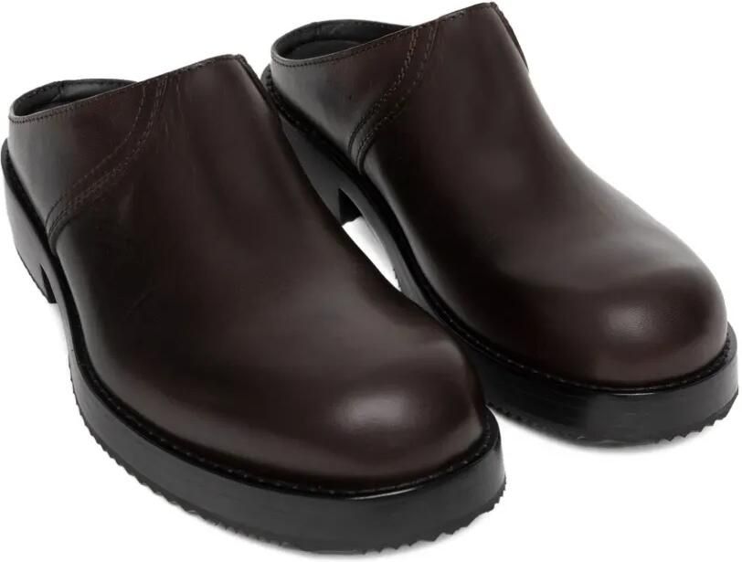 DRIES VAN NOTEN Leren slip-on klompen Bruin - Foto 3