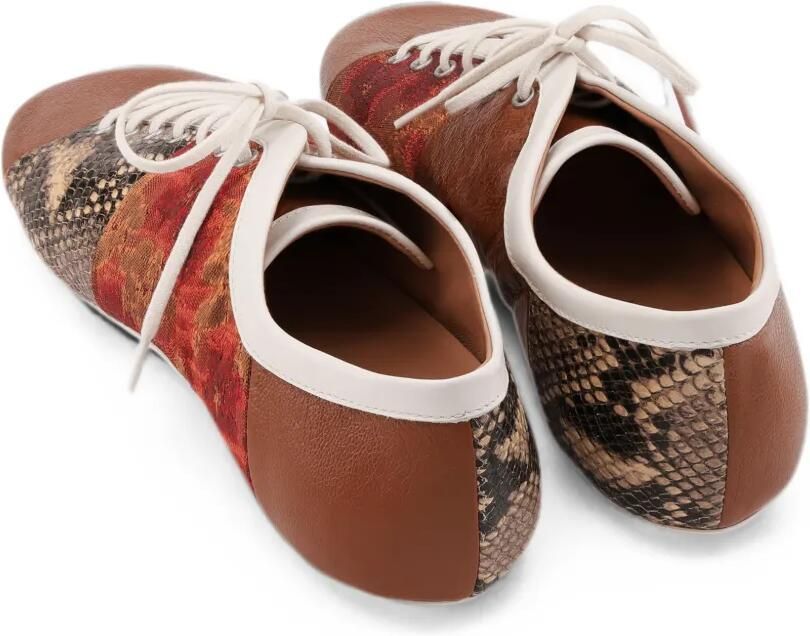DRIES VAN NOTEN Leren sneakers met patchwork Bruin - Foto 4