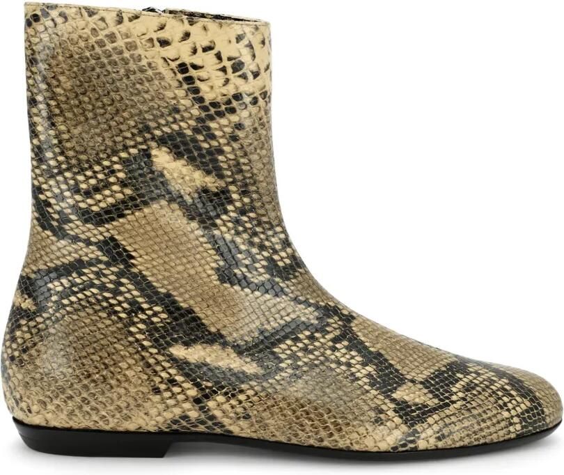 DRIES VAN NOTEN Leren soklaarzen Beige