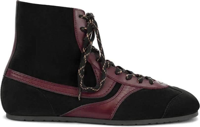 DRIES VAN NOTEN Suède high-top sneakers Zwart