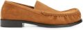 DRIES VAN NOTEN Suède loafers met gesmockt detail Bruin - Bruin