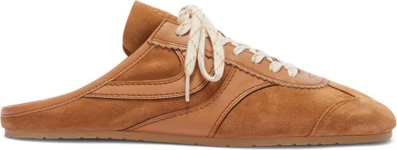 DRIES VAN NOTEN Suède sneaker muiltjes Bruin