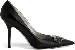 DSQUARED2 100 mm leren pumps met logoplakkaat Zwart