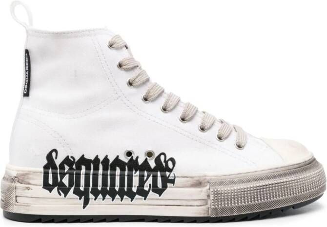 DSQUARED2 Berlin gerafelde sneakers Wit