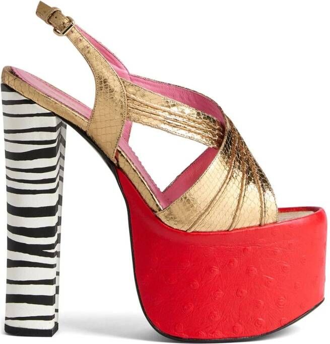 DSQUARED2 Sandalen met colourblocking Goud