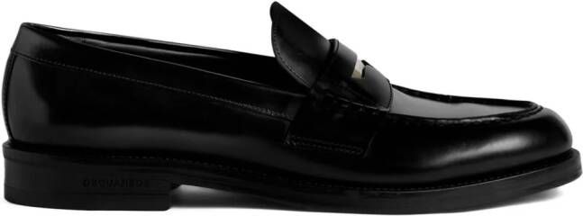 Dsquared2 D2 leren loafers Zwart