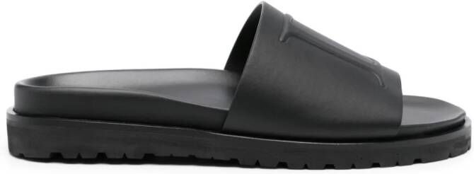 DSQUARED2 D2 slippers met logo-reliëf Zwart