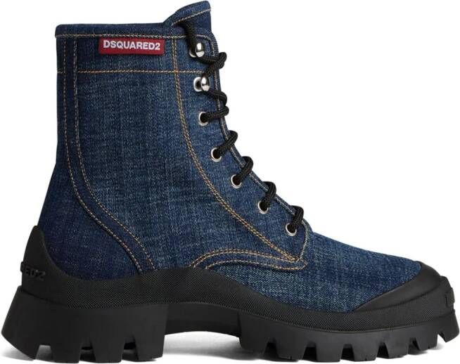 DSQUARED2 Denim veterlaarzen Blauw