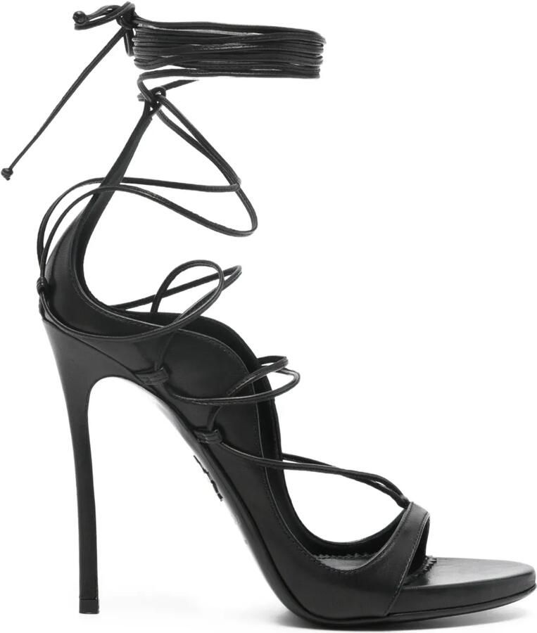 DSQUARED2 105 mm leren sandalen met hak Zwart