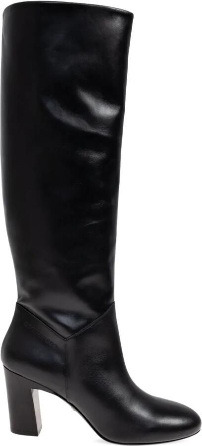 DSQUARED2 85 mm leren knielaarzen met blokhak Zwart