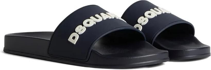 DSQUARED2 Beach slippers met logo-reliëf Blauw