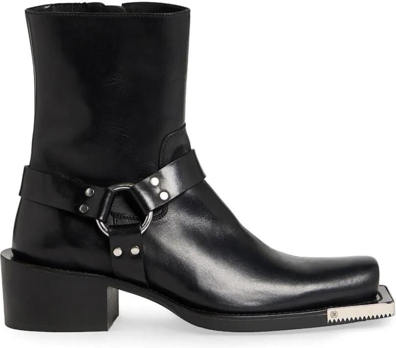 DSQUARED2 Bikerlaarzen met vierkante neus en harnas-detail Zwart