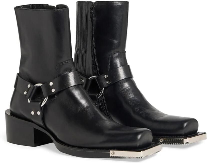 DSQUARED2 Bikerlaarzen met vierkante neus en harnas-detail Zwart - Foto 4
