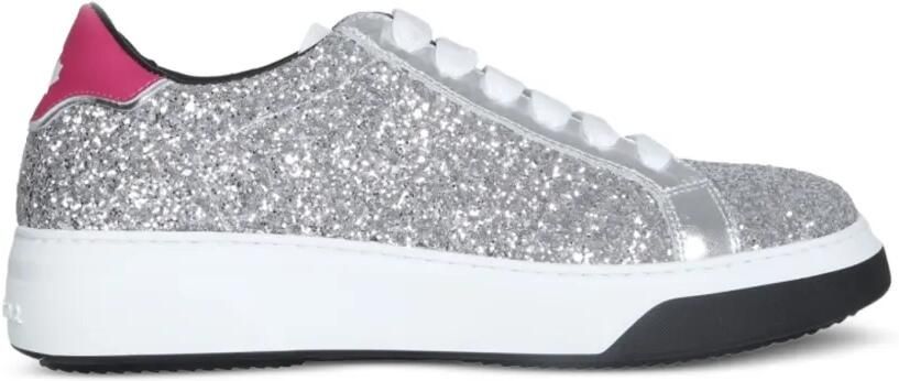 DSQUARED2 Bumper sneakers met glitters Zilver