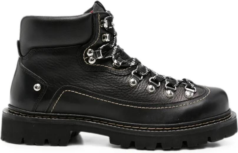 DSQUARED2 Canadian leren veterlaarzen Zwart