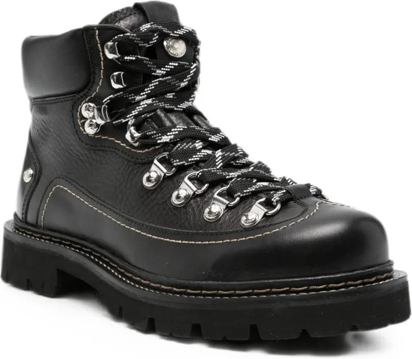 DSQUARED2 Canadian leren veterlaarzen Zwart - Foto 2