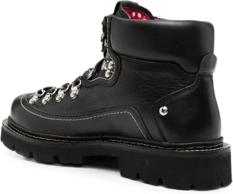 DSQUARED2 Canadian leren veterlaarzen Zwart - Foto 3