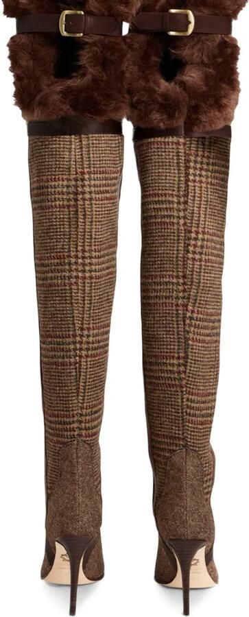 DSQUARED2 Classic geruite laaren met hak Bruin - Foto 4