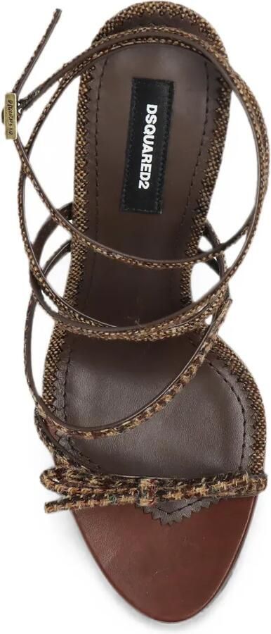 DSQUARED2 Classic geruite sandalen met hak Bruin - Foto 5