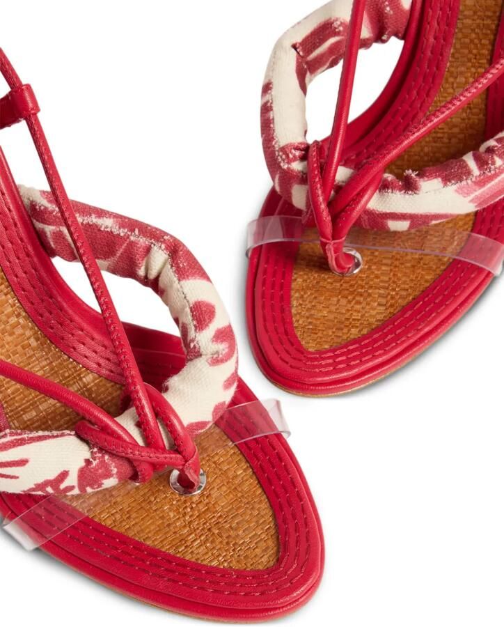 DSQUARED2 Coiled Hibiscus sandalen met hak Rood - Foto 2