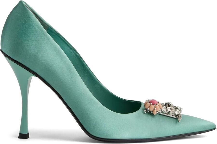DSQUARED2 D2 Crystal satin pumps Groen
