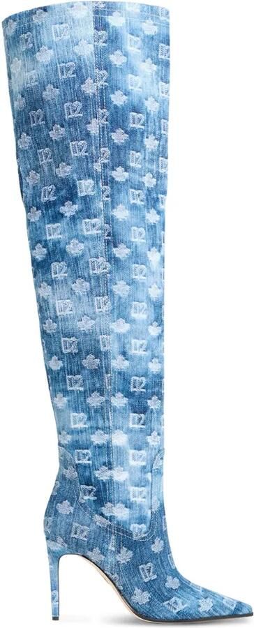 DSQUARED2 D2 monogram laarzen met hakken Blauw