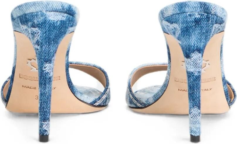 DSQUARED2 D2 Monogram muiltjes met hak Blauw - Foto 4