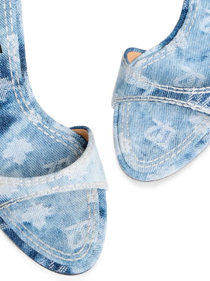 DSQUARED2 D2 Monogram muiltjes met hak Blauw - Foto 3