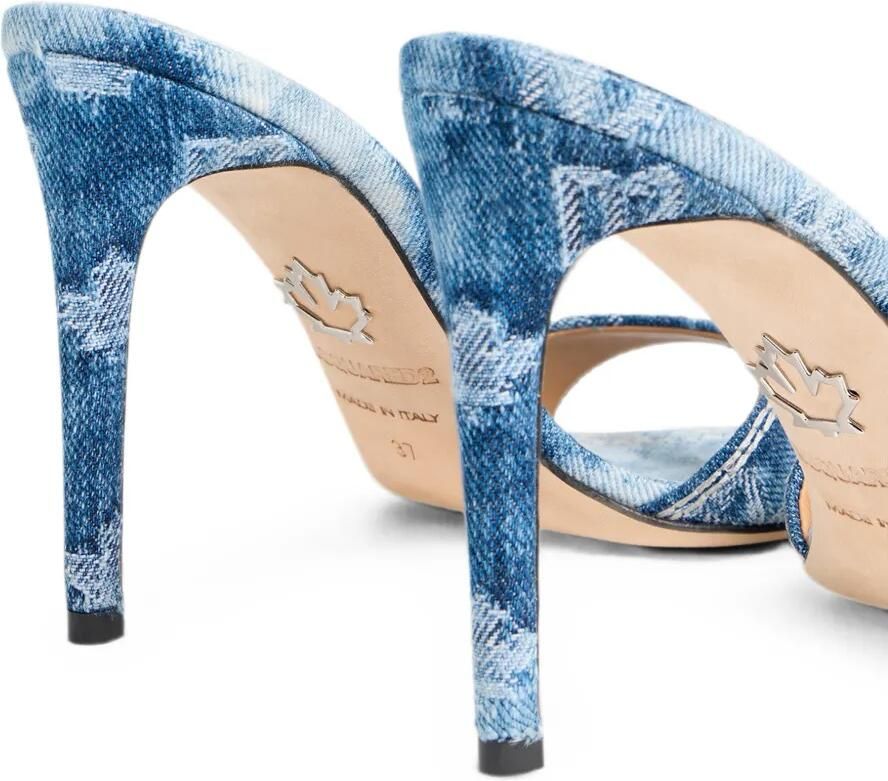DSQUARED2 D2 Monogram muiltjes met hak Blauw - Foto 2