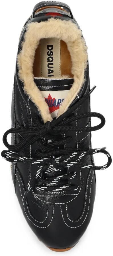 DSQUARED2 DC-642 leren sneakers met lammy voering Zwart - Foto 3