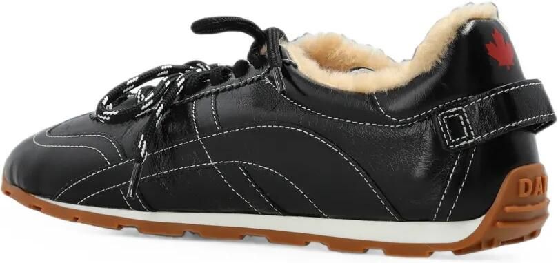 DSQUARED2 DC-642 leren sneakers met lammy voering Zwart - Foto 4