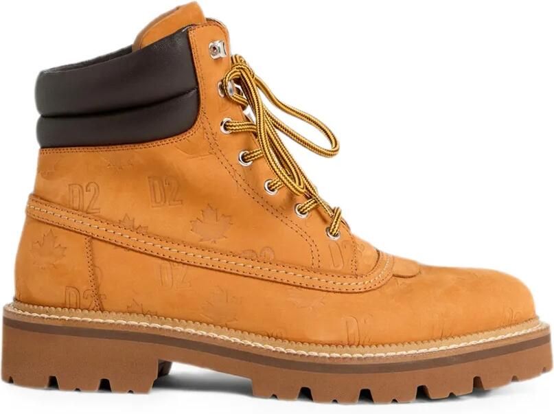 DSQUARED2 Enkellaarzen met D2-monogram Beige