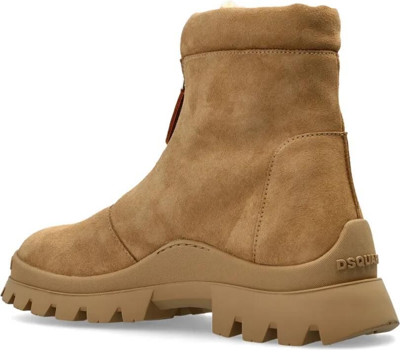 DSQUARED2 Enkellaarzen met logopatch Beige - Foto 3