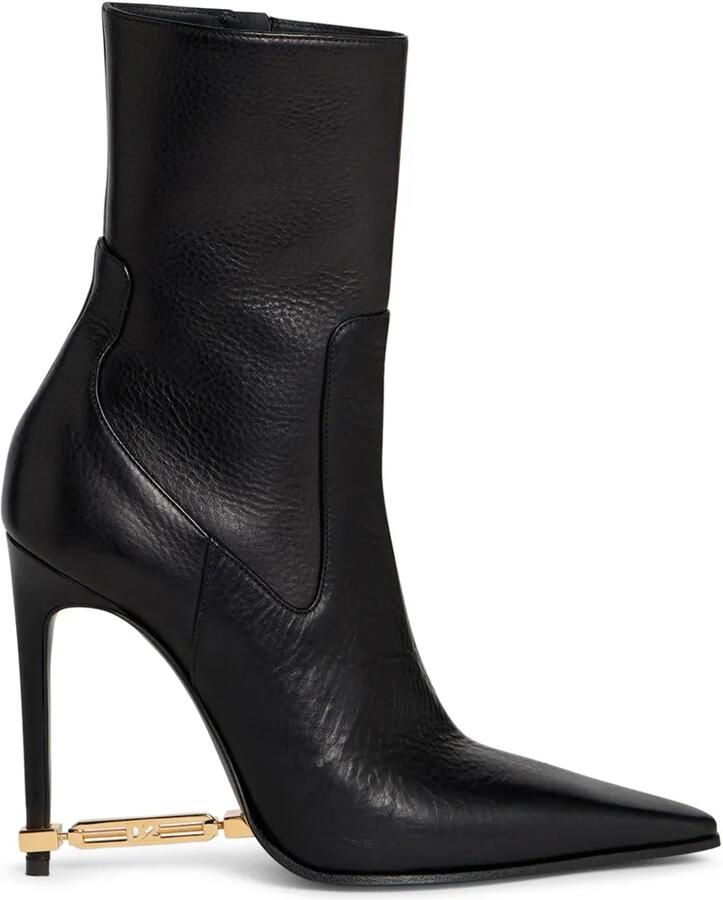 DSQUARED2 Enkellaarzen met metalen detail Zwart