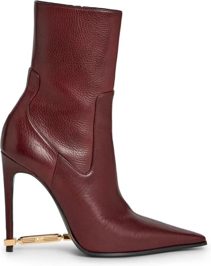 DSQUARED2 Enkellaarzen met metalen staafje Rood