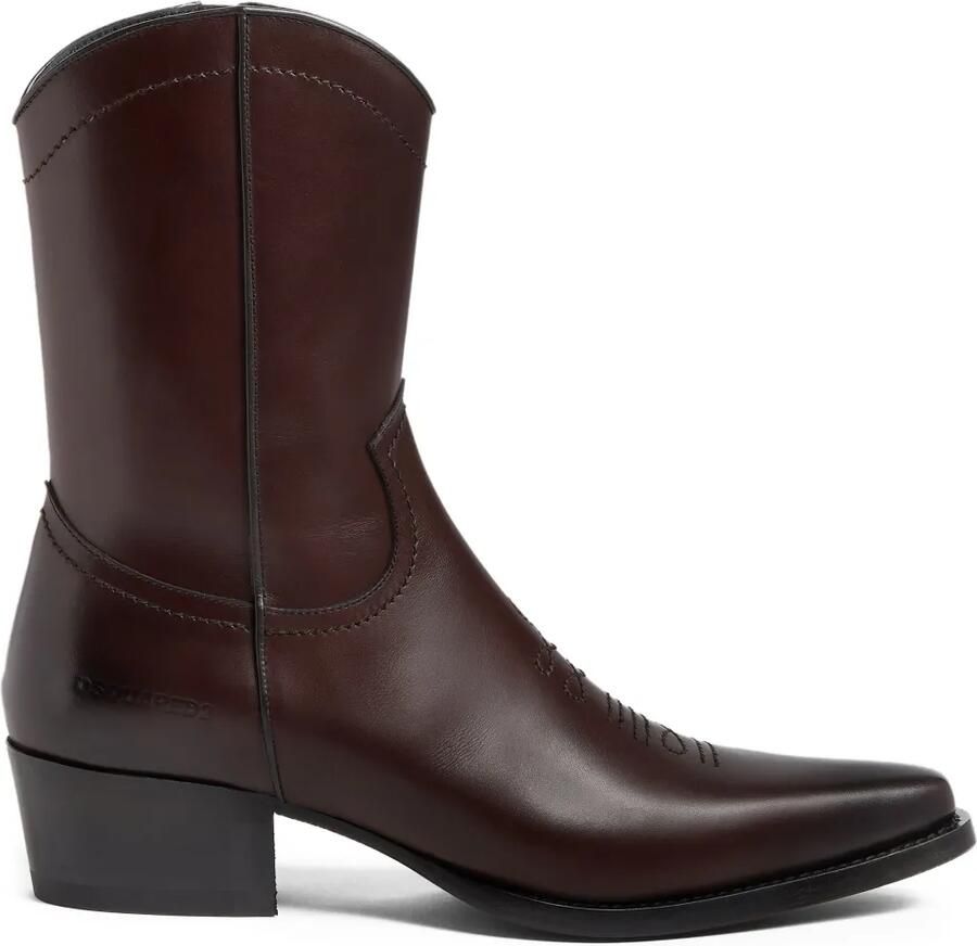 DSQUARED2 Enkellaarzen met Western-stijl Bruin