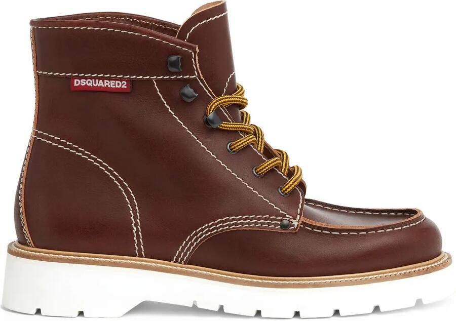 DSQUARED2 Explorer enkellaarzen Bruin