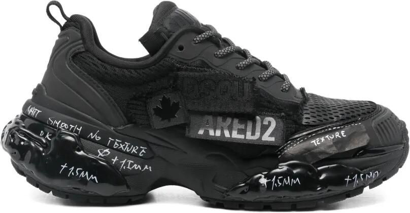 DSQUARED2 Faster sneakers met textuur Zwart