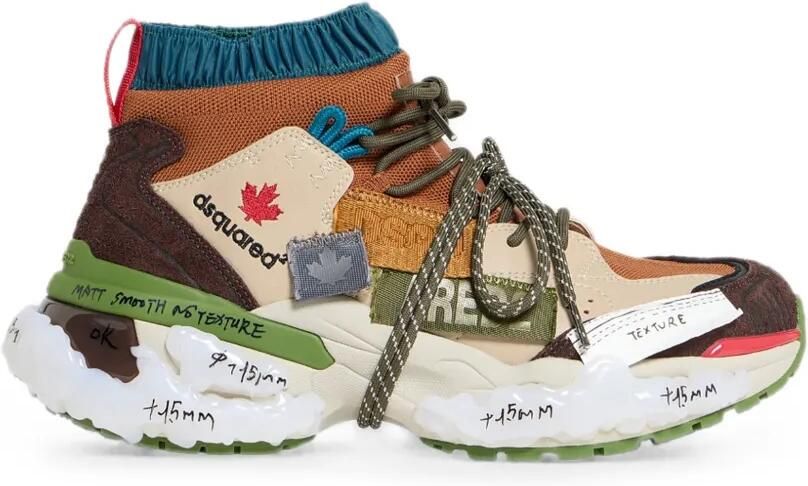 DSQUARED2 Faster sneakers met vlakken Beige