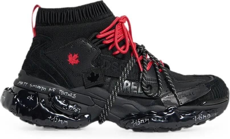DSQUARED2 Faster sneakers met vlakken Zwart