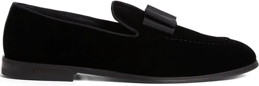 DSQUARED2 Fluwelen loafers met strikdetail Zwart