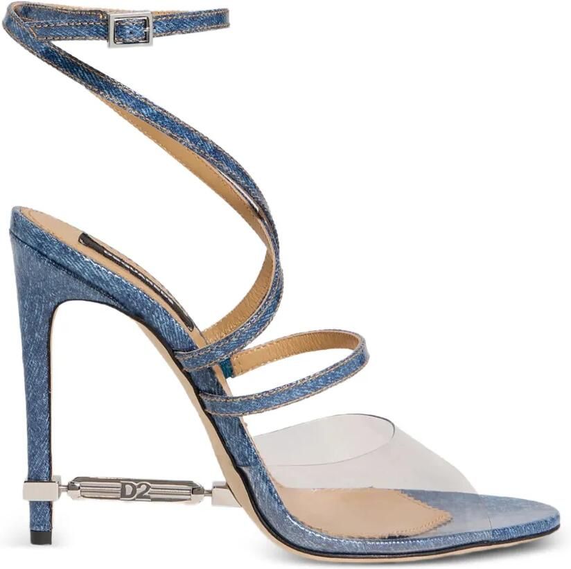 DSQUARED2 Frosted sandalen met katoenen hak en gespsluiting Blauw