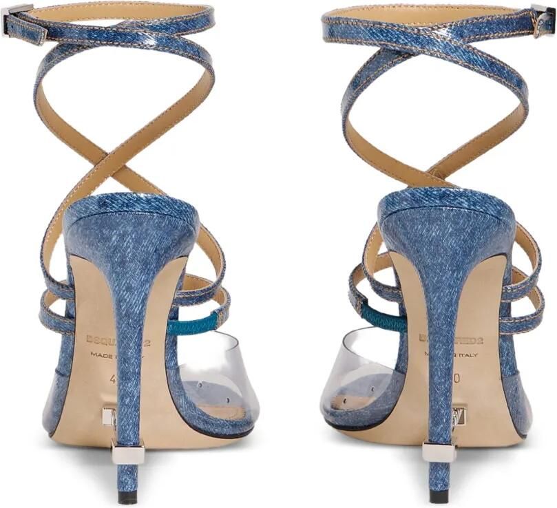 DSQUARED2 Frosted sandalen met katoenen hak en gespsluiting Blauw - Foto 5