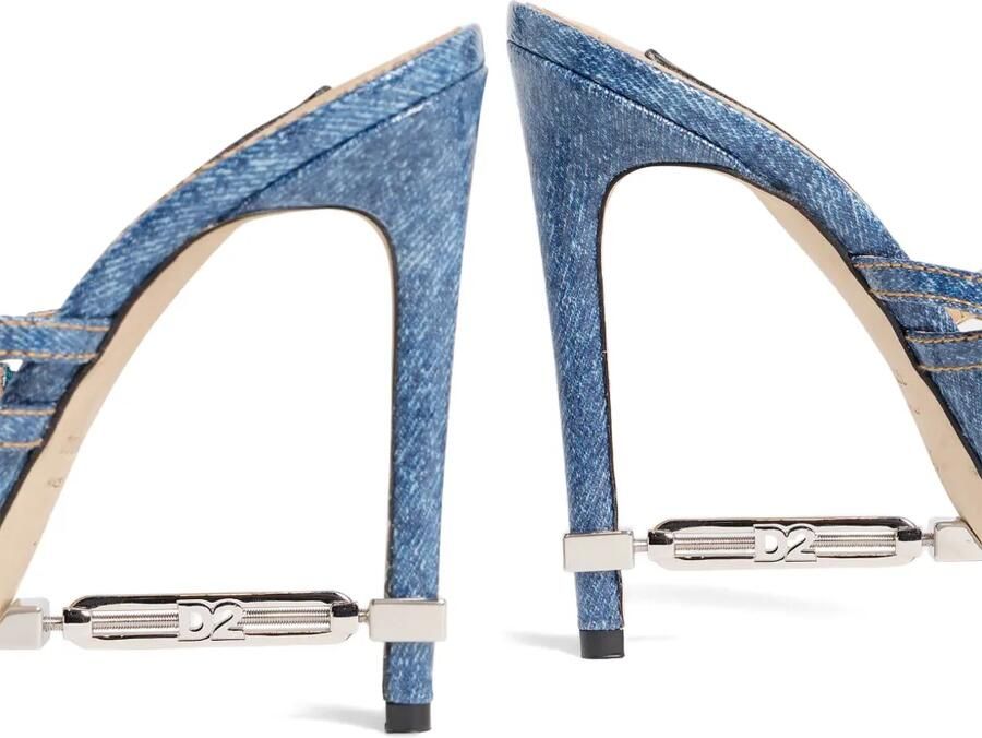 DSQUARED2 Frosted sandalen met katoenen hak en gespsluiting Blauw - Foto 3